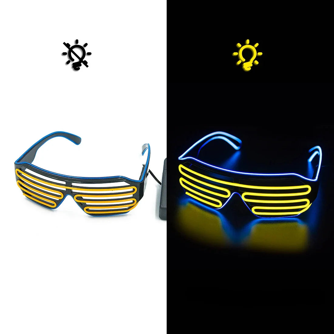Glasses Glowing LED Luminous Neon Sunglasses for Christmas Party Prop