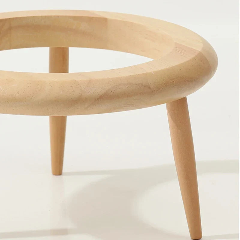 Cat Ceramic Bowl Kit Height Flexible Elevated Wooden Stand Double Food Water Bowls Fall 2025 Mess Free Feeding
