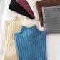Flattering Stretchy Women Ribbed Sweater - Mock Neck, Knit