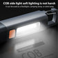 Strong Lighting ABS Flashlamp USB Charging Travel-Friendly Outdoor Flashlight - Telescopic COB Side Lamp for Camping and Hiking