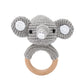 Bear Crochet Teether Rattle Ring Newborn Sensory Toys
