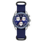 Quartz Chronograph Watch Blue Nylon Strap Water-Resistant