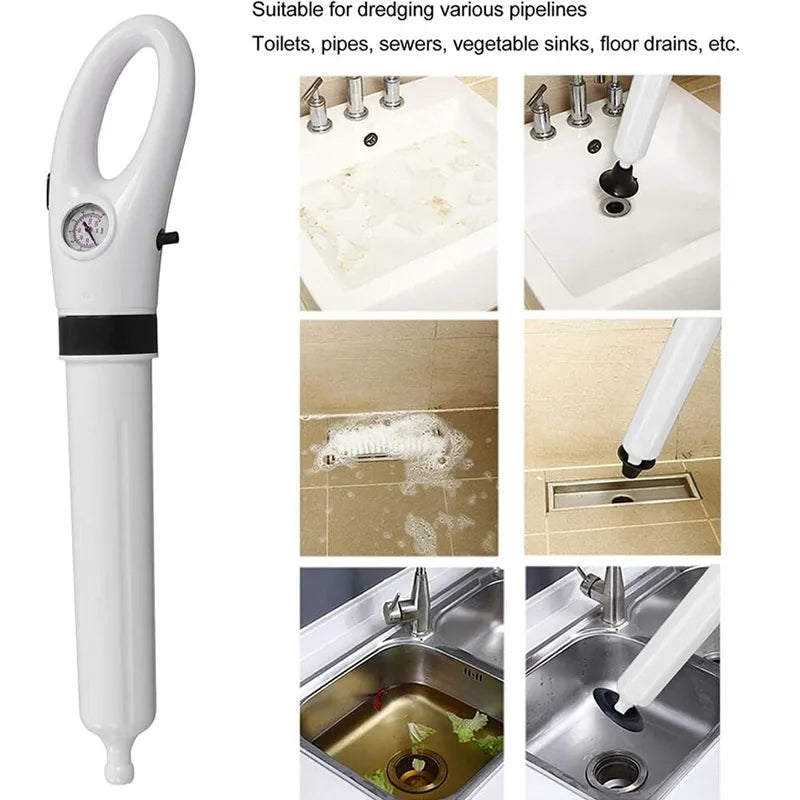 Drain Cleaner With Pressure Gauge - Pneumatic Toilet Plunger For Clogged Drains, Fall 2026 DIY Household Improvement