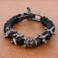 Skull Paracord Bracelet Gothic Wristband Halloween 2026 Gift Idea Flexible Braided Jewelry
