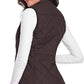Light Women Quilted Vest - Stand Collar Cotton Winter