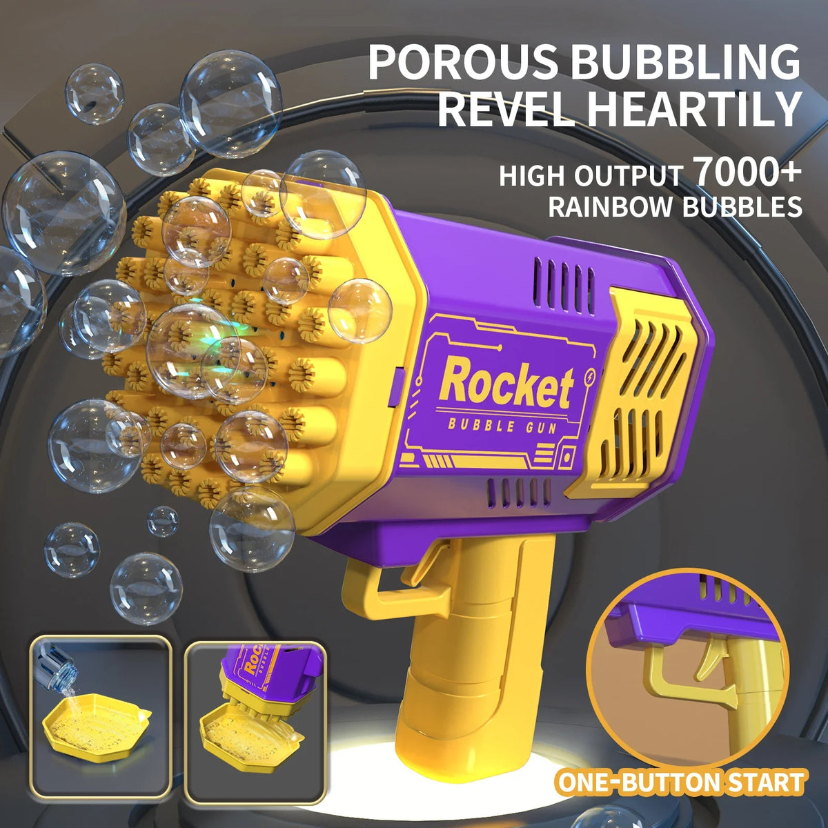Motor-Driven 40-Hole Bubble Blaster Toy - Hand-Held Outdoor Fun for Kids, No Batteries or Bubble Option Needed