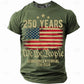 Plush unisex graphic tee - distressed flag print, 250-year design, durable cotton, casual everyday wear