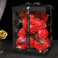 Rose Faux Teddy Bear with Gift Box and Lights - Romantic Anniversary or Valentine's Day Gift, Wedding Decor