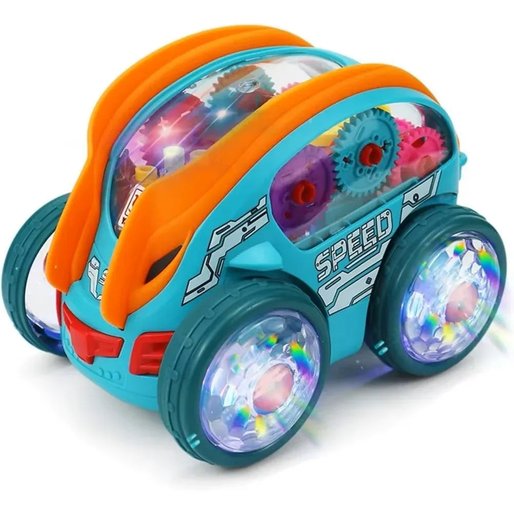 Toy Speedlite Car with LED Lights & Music for Boys Girls, Dynamic Transparent Luminous Car