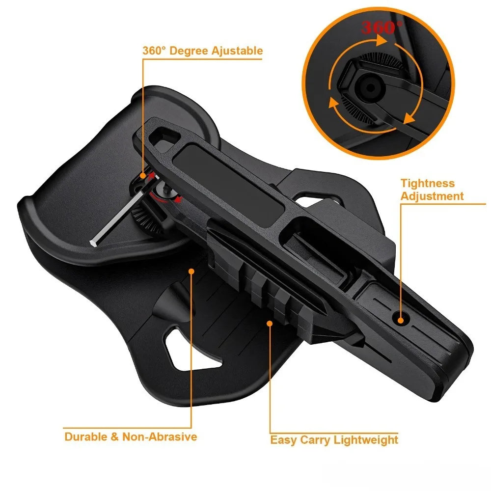 Pistol Nylon Belt Holster - Universal Fit for Double Stack 9mm Handguns, Airsoft and Outdoor Carry