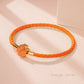 Leaf Four Clover Braided Leather Lucky Bracelet Gift