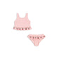 Fast-dry girls’ swimwear - checkered cherry print bikini set, nylon, for summer vacation