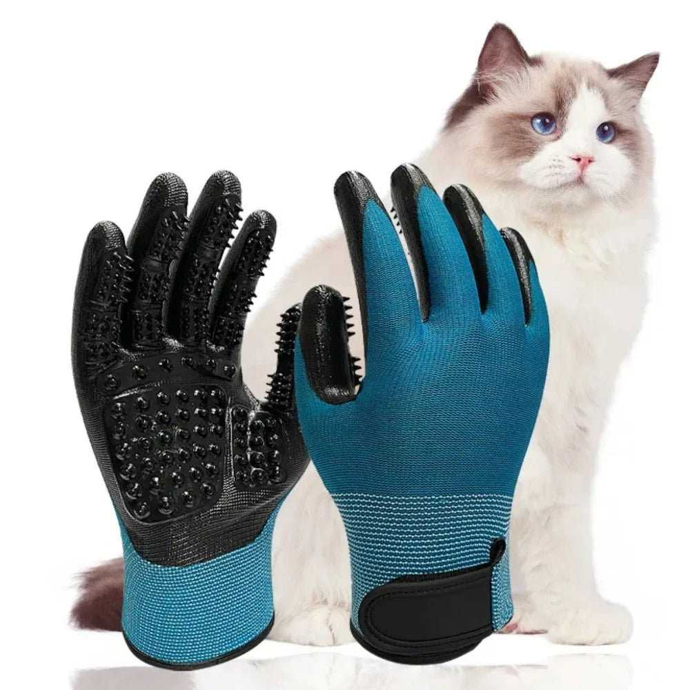 Grooming Pet Gloves Teal Rubber Bath Gloves Spring 2026 Hair Removal Non Slip Gentle Massage