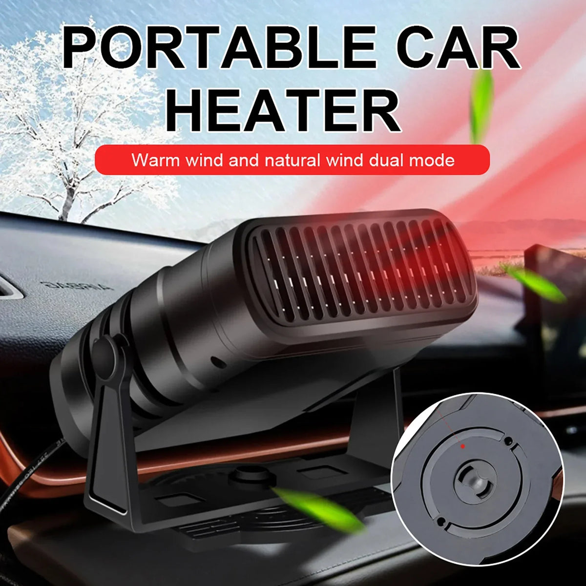 Defogger Car 2 In 1 Defroster And Heater 12V 24V 360 Degree Rotating Nozzle Winter 2025 Safe Driving