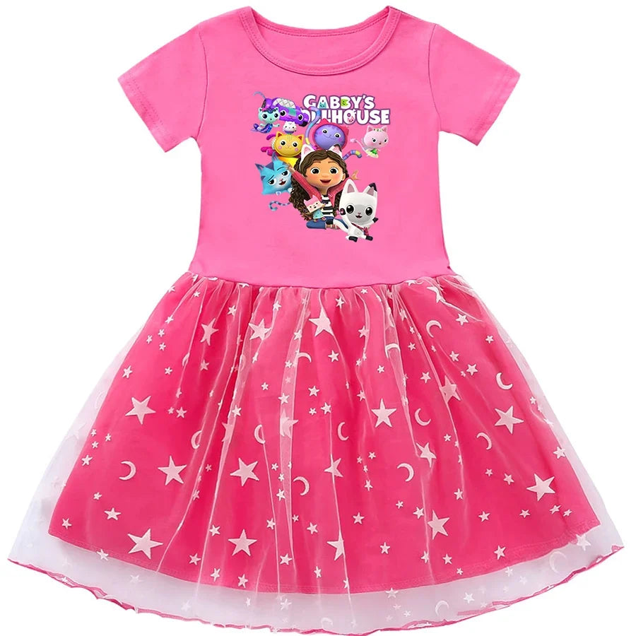 Princess-Style, Flowy, Mid-Calf Length, Cotton, For Party Wear – Light Girls’ Dress