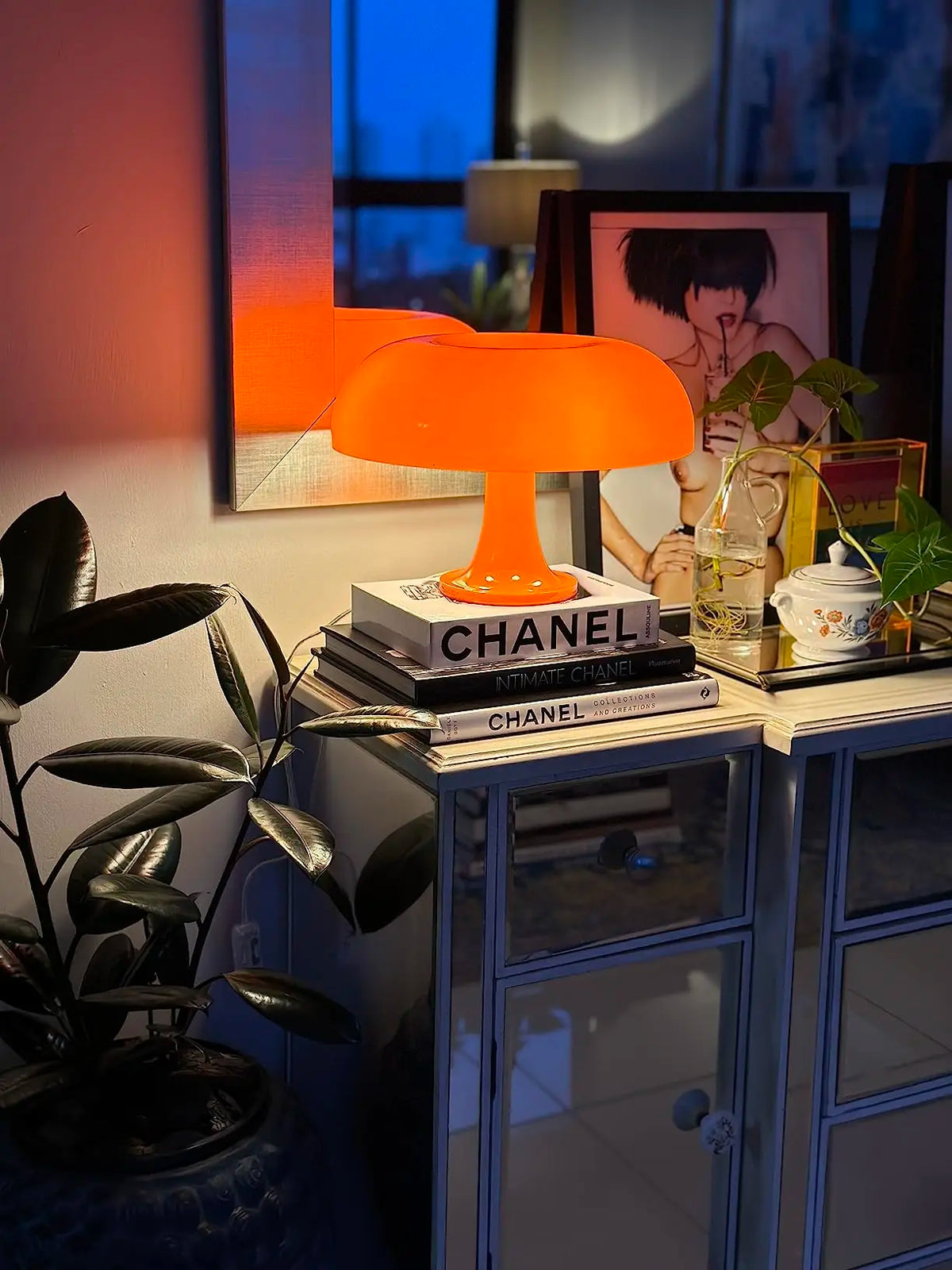 LED Japandi Mushroom Table Lamp Ivory Minimalist Bedside Lighting
