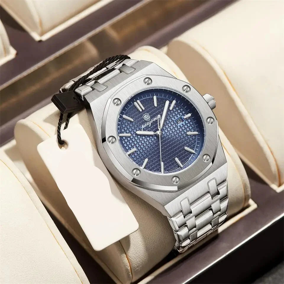 Quartz Stainless Steel Business Watch Water-Resistant Date