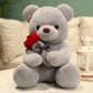 Teddy2026 Edition Bear Plush With Rose White Kawaii Stuffed Doll Romantic Valentines Day Gift