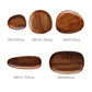 Wooden 5Pcs Storage Tray - Acacia Wood Irregular Oval Tableware, Solid Food Container