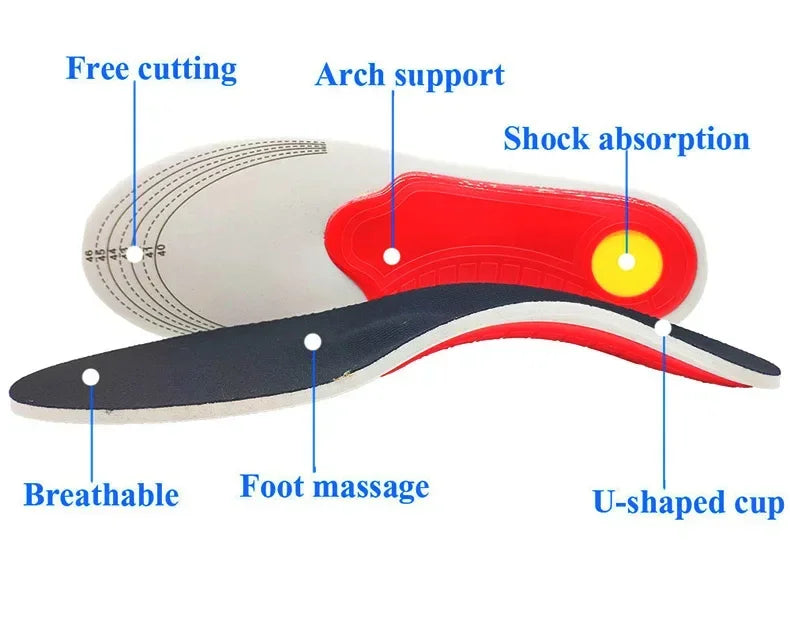 Shock Orthopaedic Absorbing Insoles With Arch Support Plantar Fascia Insole