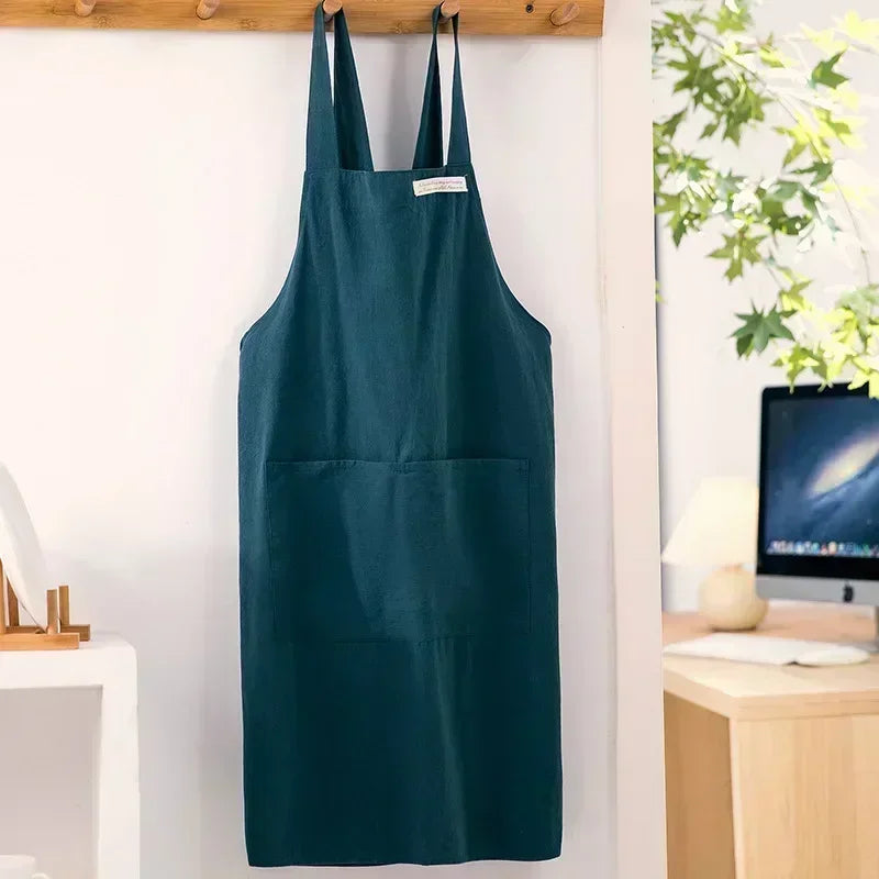 Apron Cotton Linen Minimalist Japanese Korean Kitchen And Florist Apron Fall 2025 Breathable Sturdy
