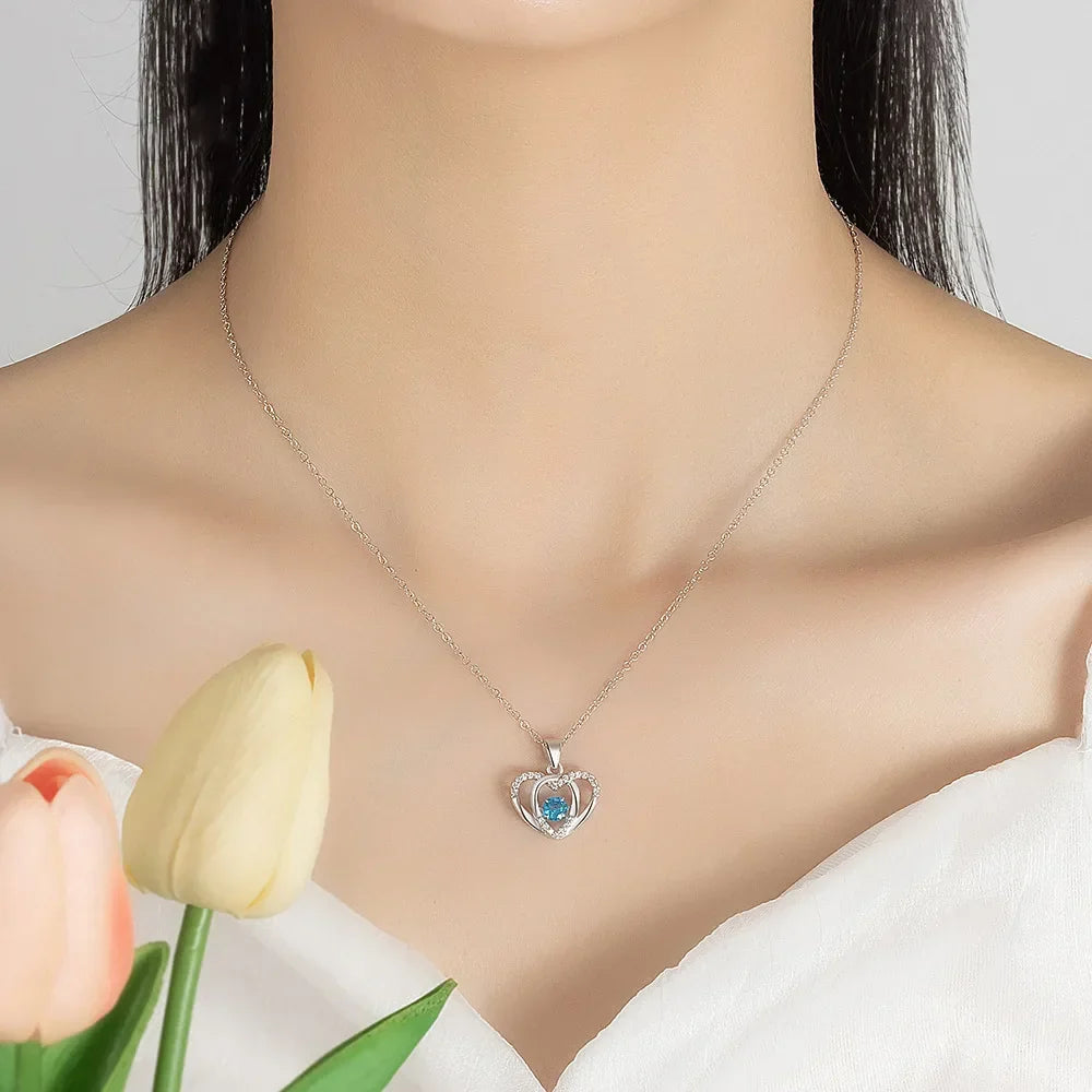 Silver Sterling Necklace Heart Shaped Pendant Minimalist Jewelry Holiday Gifts 2026 Gift-Ready