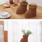 Vase Rattan Boot Shaped Imitation Woven Tabletop Christmas Decor Holiday 2025 Cute Centerpiece Gift
