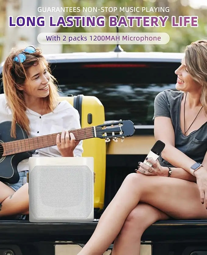 Karaoke Bluetooth Speaker Travel-Friendly 360 Stereo Water-Resistant System With 2 Microphones Fall 2025 Trend Great For Parties