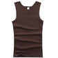 slash neck, casual fit, solid, summer knit vest – Breathable men's cotton tank top