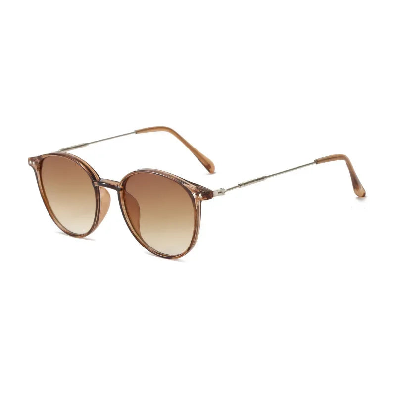 Compact Round Cat Eye Sunglasses Kit for Women and Men - Vintage Skinny Eyewear, 2 Pairs