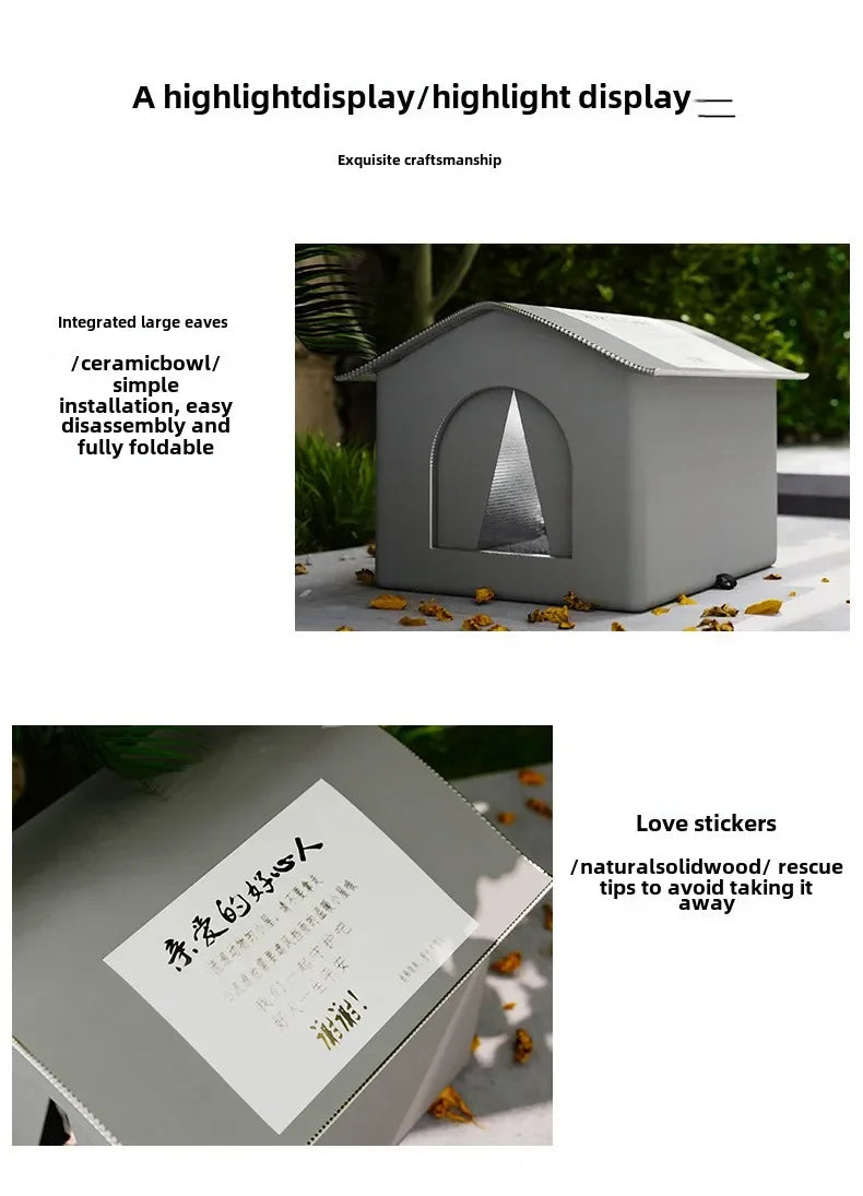 Pet House Water-Resistant Outdoor Shelter For Compact Dogs And Cats Foldable Winter 2026 Warm Cave Bed Washable