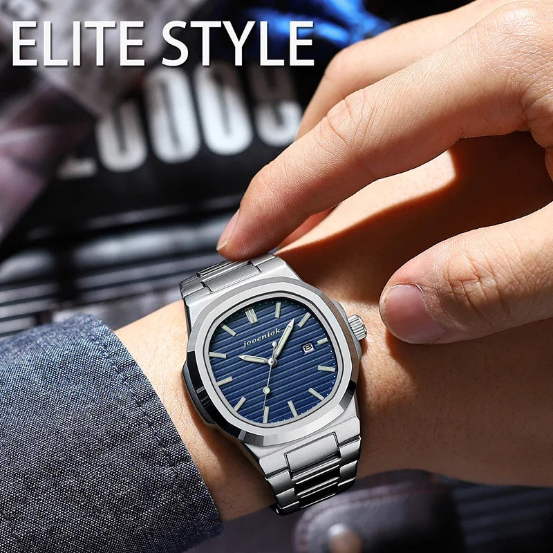 Deluxe Quartz Watch Stainless Steel Date Water-Resistant Luminous