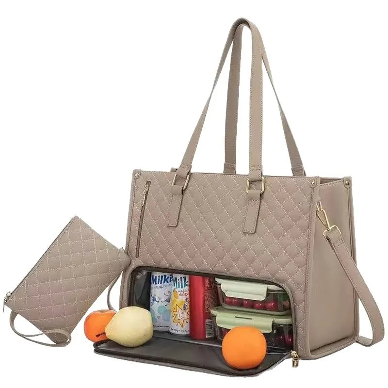 Lunch Insulated Bag Black Shoulder Laptop Bag 2-in-1 Large Capacity Back to School 2026 Gift