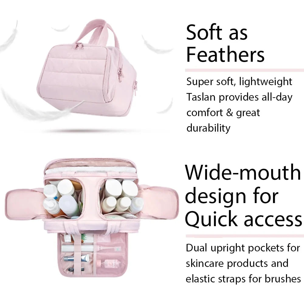 large capacity wash bag, bathroom toiletries partition organizer – Water-Resistant women's travel cosmetic bag