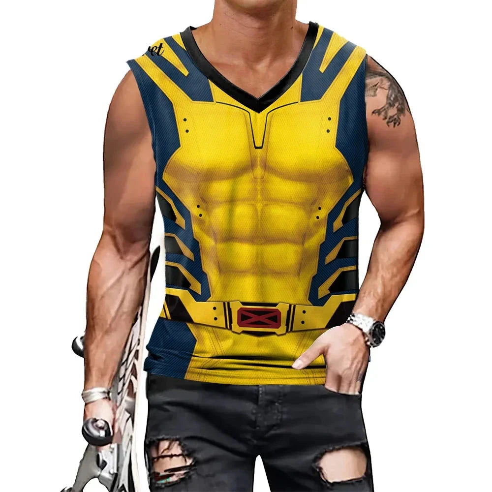 Deadpool & Wolverine Inspired Superhero Compression Tank Top - Great for Cosplay