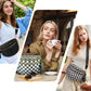checkered nylon, box shape, travel and daily use – Multi-Use unisex crossbody bum bag