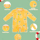 unisex Breathable long-sleeve rash guard - one-piece swimsuit, UPF 50+, pineapple print, for babies and toddlers
