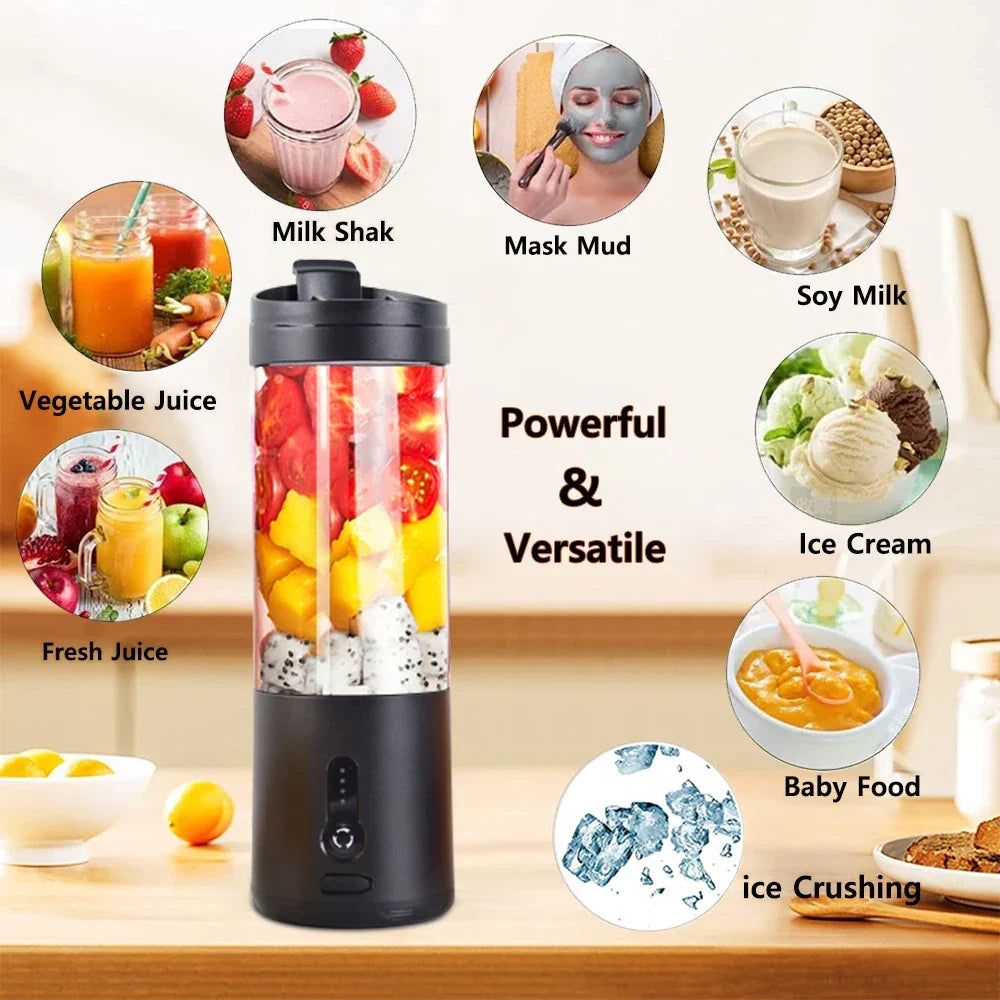 Travel-Friendly Blender 6-Blades Smoothie Maker Summer Essentials 2026 Battery-Powered On The Go Juicer
