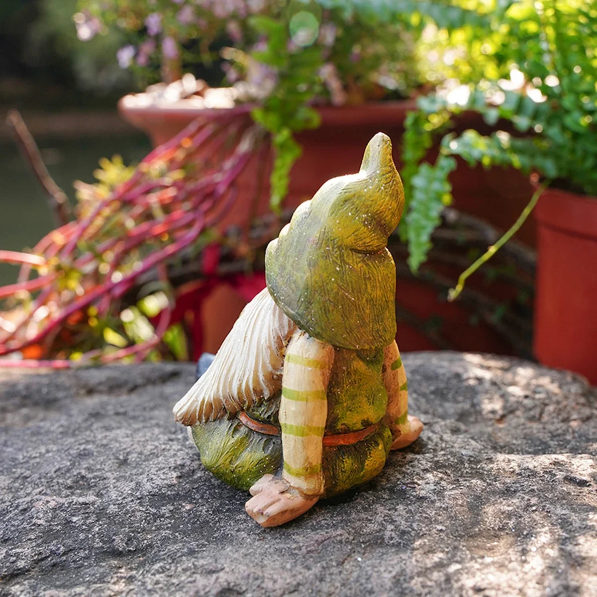 Gnome Garden Statue Resin Outdoor Decor Spring 2026 Gift Idea for Pots and Mini Landscapes