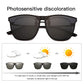 Polarized Photochromic UV Anti-Glare Driving Goggles, Vintage Square Style, Fall 2025 Safe Driving – Night Vision Clip-On Sunglasses