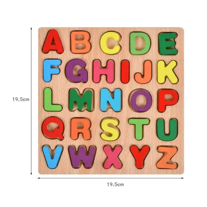 Wooden Colorful Alphabet Number Puzzle for Kids Educational Game