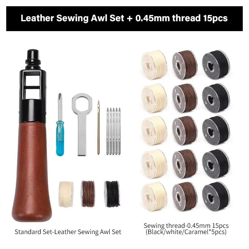 Top-Grade Hand Stitching Awl Tools Kit for DIY Leather Craft and Canvas Repair, Fall 2026 Gift – Leather Sewing Kit