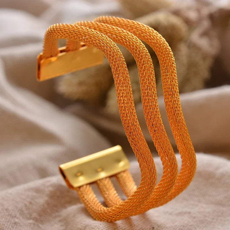Gold Plated Bangles Deluxe Arabic Wedding Bracelet