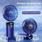 Hand-Held Mini Fan 3000mAh Travel-Friendly USB Battery-Powered Desk Fan 5 Speed Neck Hanging Outdoor Display Screen