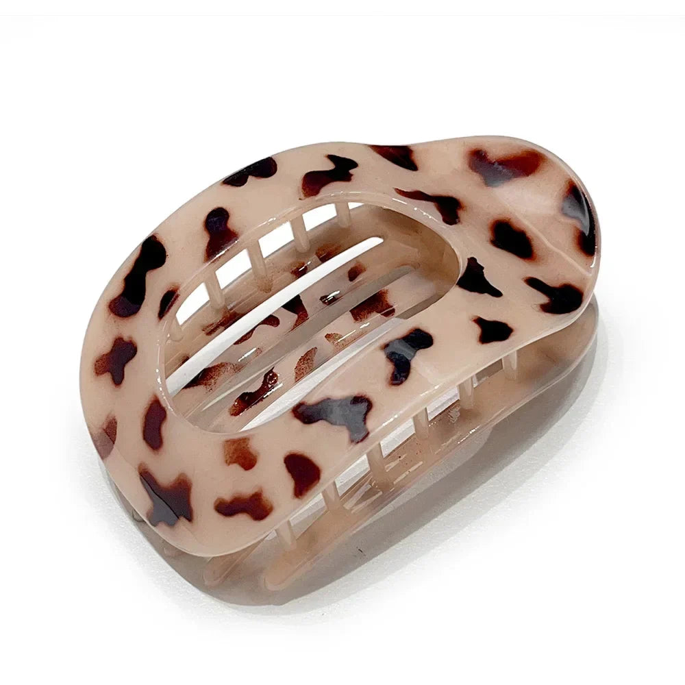 Claw Hair Clip Oval Design Leopard Print Acrylic Barrettes Spring 2026 Trend Gift