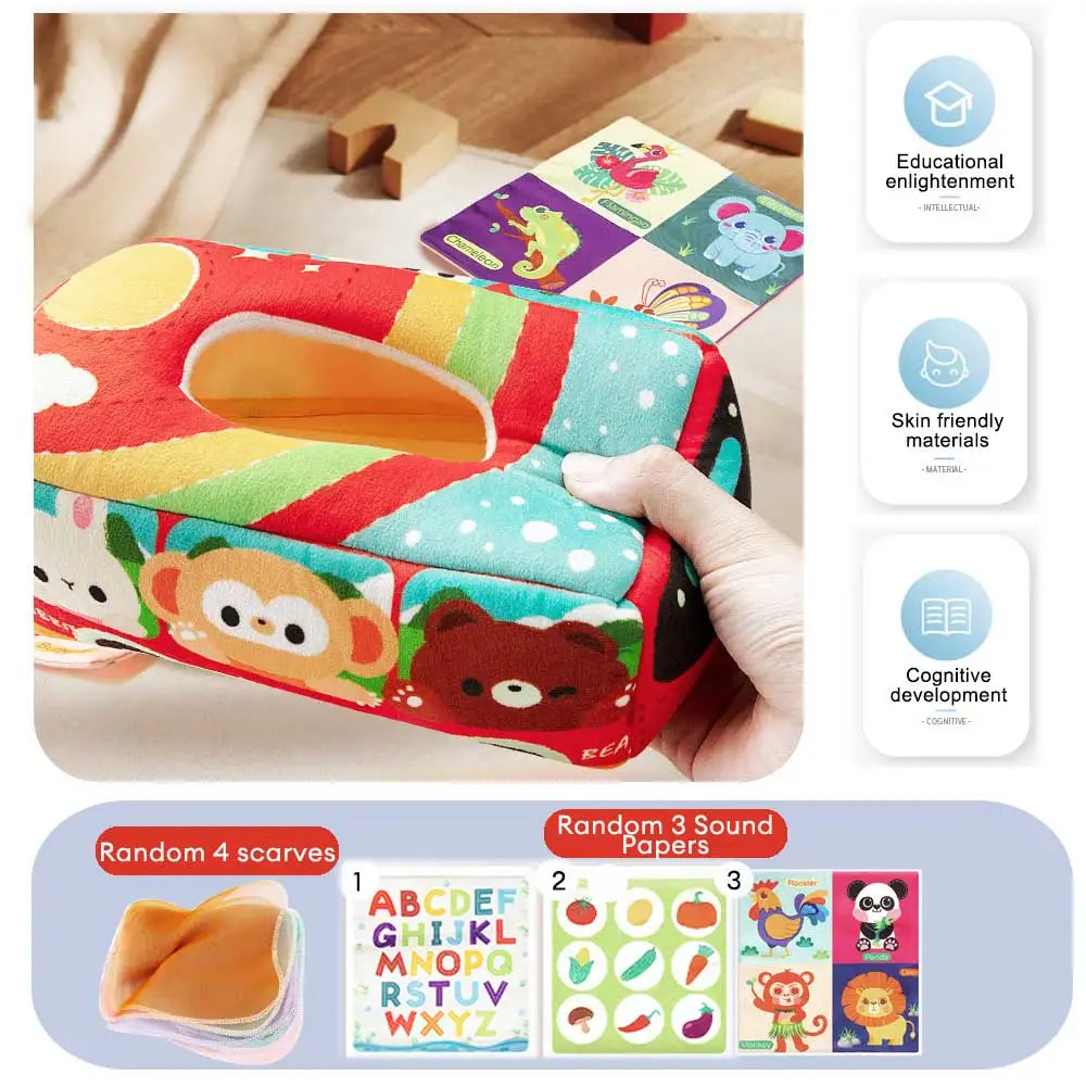 Cloth Montessori Tissue Box Toy Newborn Sensory Toys
