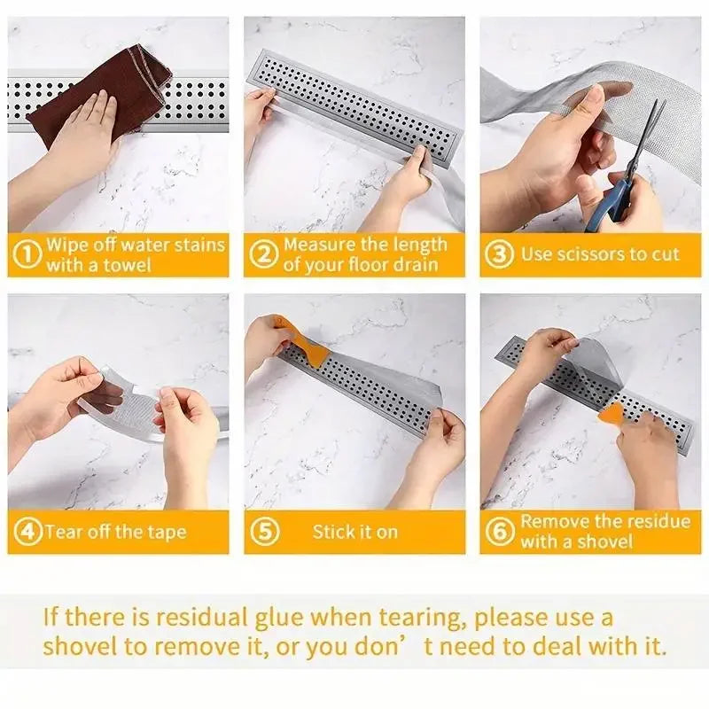 Drain Shower Hair Catcher Mesh Filter Self Adhesive Cuttable Roll Disposable Hair Filter For Bathroom And Kitchen Sink