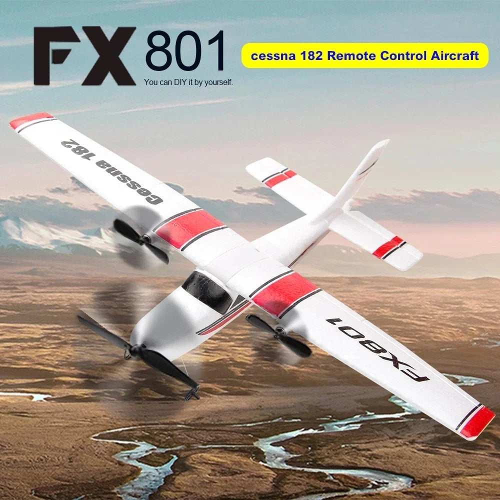 EPP Foam FX801 RC Plane - 2CH Remote Control Aircraft for Kids, Simple Assembly Toy Gift