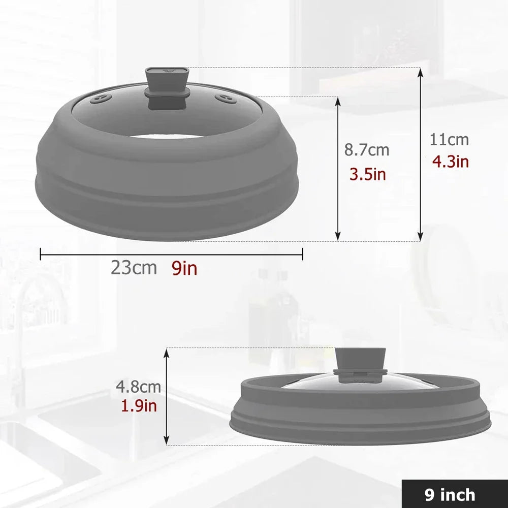 Microwave Splatter Cover 10.5 Inch Foldable Silicone Plate Cover Kitchen Essential Fall 2025 Steam Venting Simple Clean