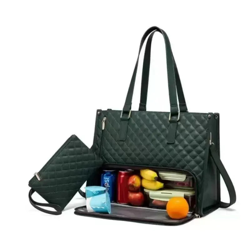 Lunch Insulated Bag Black Shoulder Laptop Bag 2-in-1 Large Capacity Back to School 2026 Gift